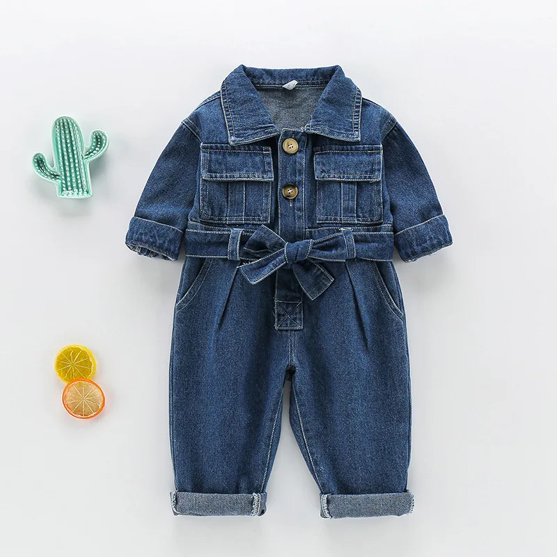 Baby Overall Denim - 456 İlkbahar Çocuk Denim Tulumları Bebek