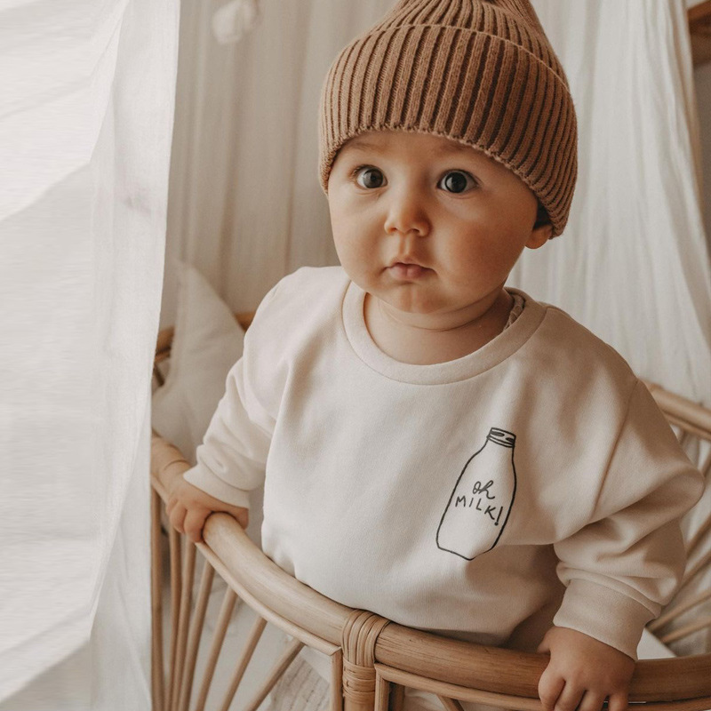 Bebek moda tişörtü o-boyun süt - Baby Clothing Organic Cotton incelemesi ve fiyatı